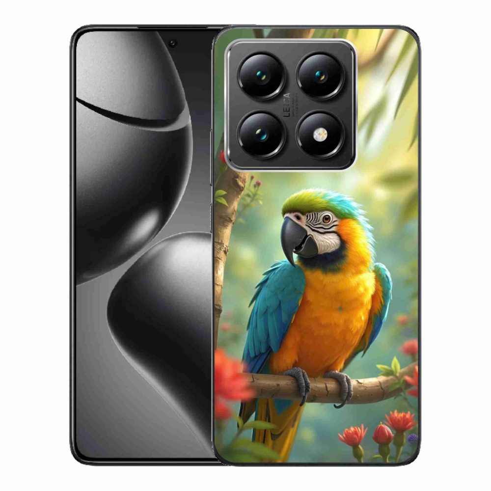 Gelový kryt mmCase na Xiaomi 14T - papoušek ara modrožlutá