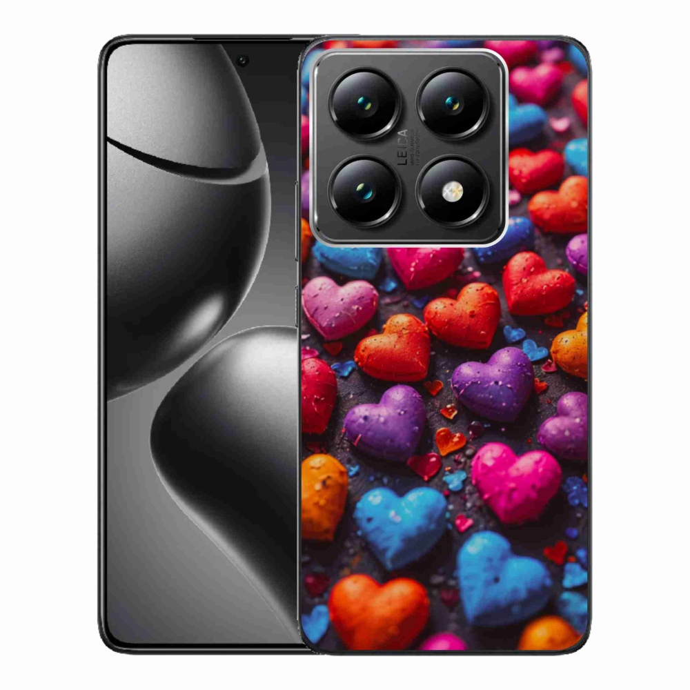Gelový kryt mmCase na Xiaomi 14T Pro - barevná srdce