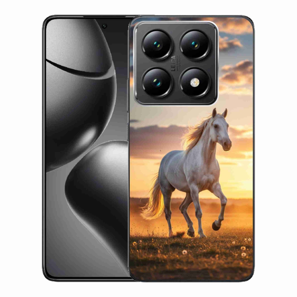 Gelový kryt mmCase na Xiaomi 14T Pro - běžící bílý kůň 2