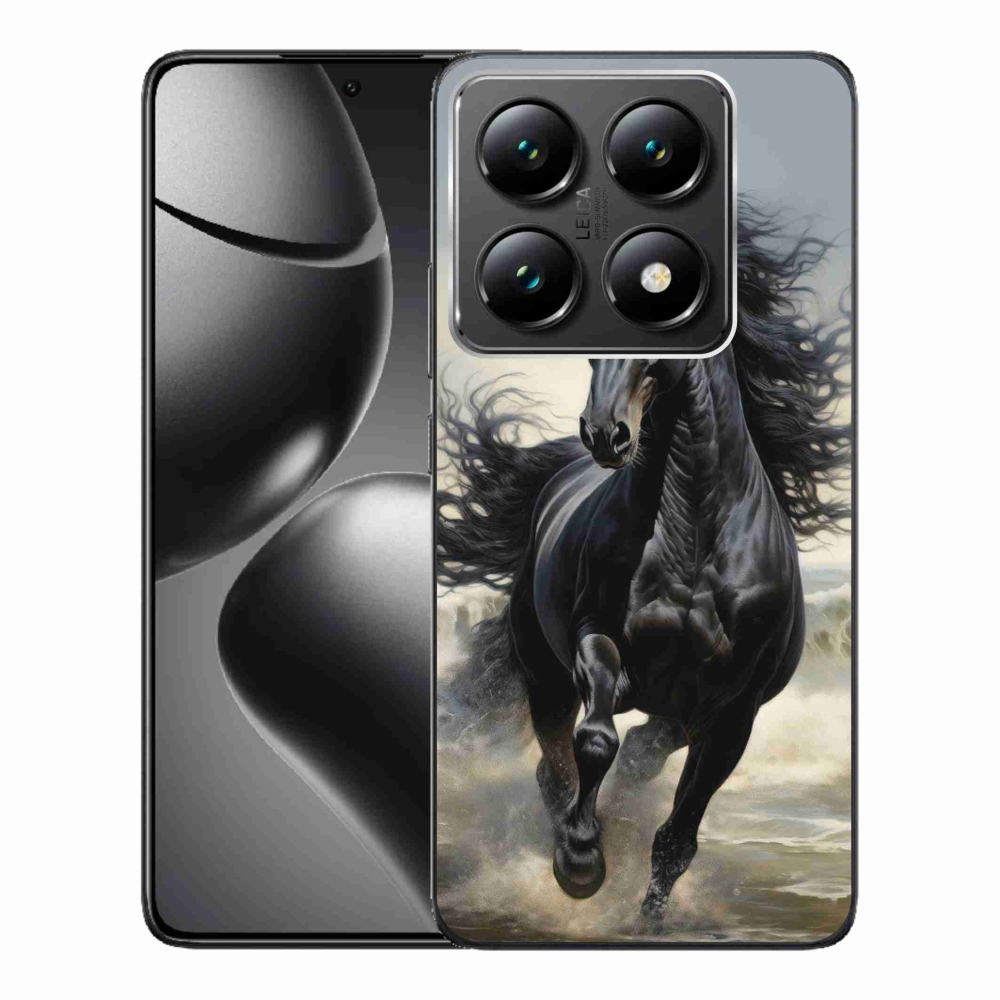 Gelový kryt mmCase na Xiaomi 14T Pro - běžící černý kůň