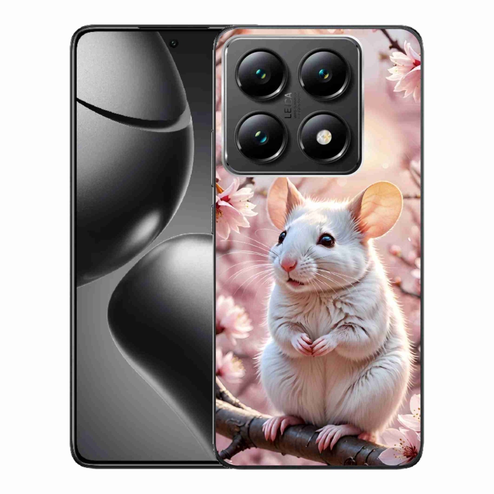 Gelový kryt mmCase na Xiaomi 14T Pro - bílá myš na větvi