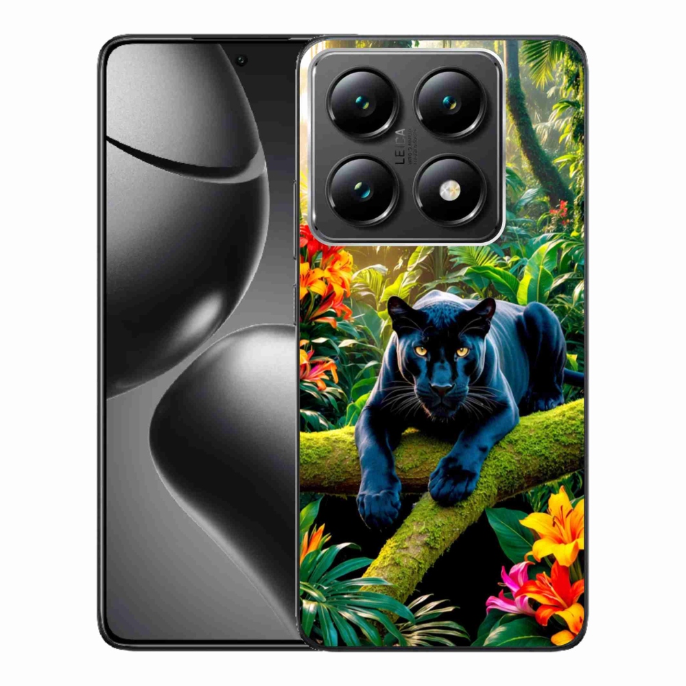Gelový kryt mmCase na Xiaomi 14T Pro - černý panter v džungli