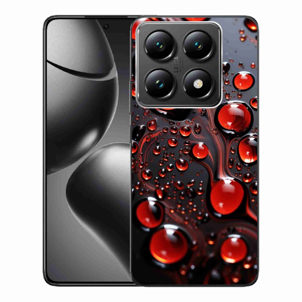 Gelový kryt mmCase na Xiaomi 14T Pro - červené kapky 2