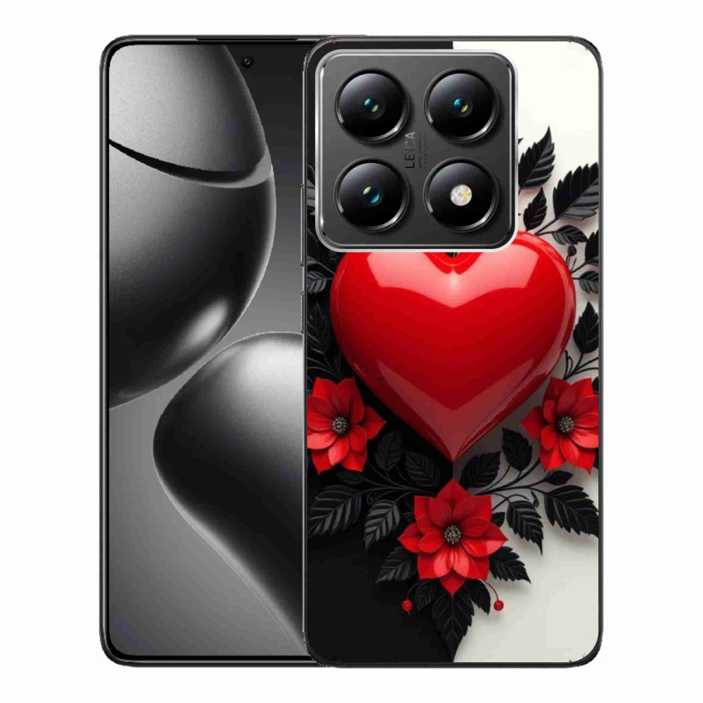 Gelový kryt mmCase na Xiaomi 14T Pro - červené srdce