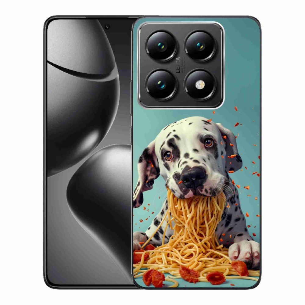Gelový kryt mmCase na Xiaomi 14T Pro - dalmatin a špagety