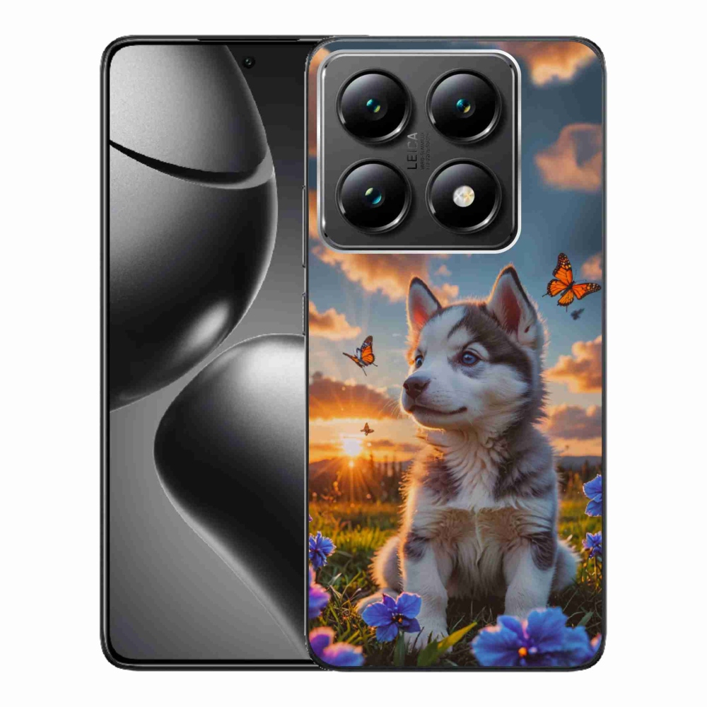 Gelový kryt mmCase na Xiaomi 14T Pro - husky při západu slunce