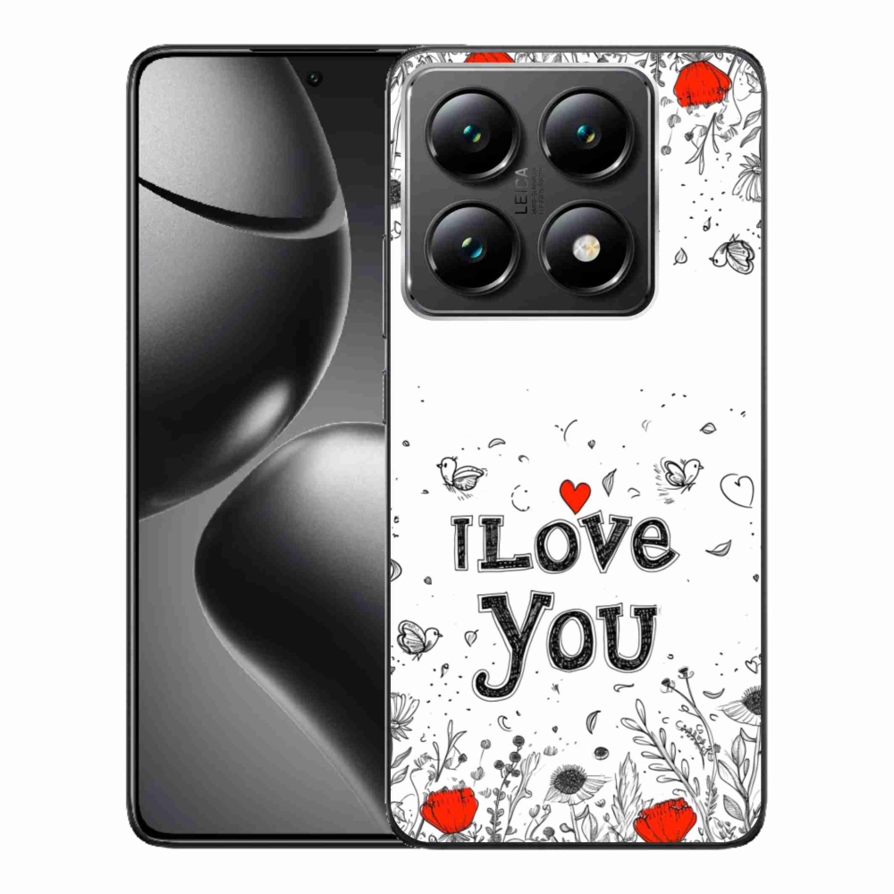 Gelový kryt mmCase na Xiaomi 14T Pro - I love you bílé pozadí