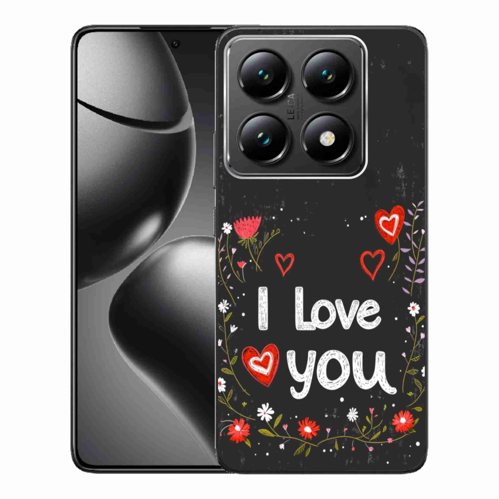 Gelový kryt mmCase na Xiaomi 14T Pro - I love you černé pozadí