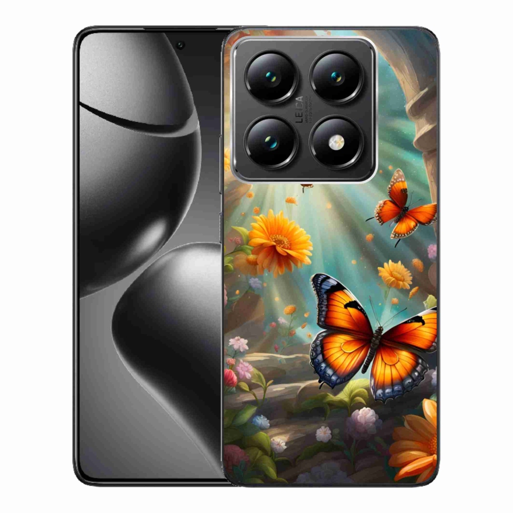 Gelový kryt mmCase na Xiaomi 14T Pro - motýlí zahrada 2