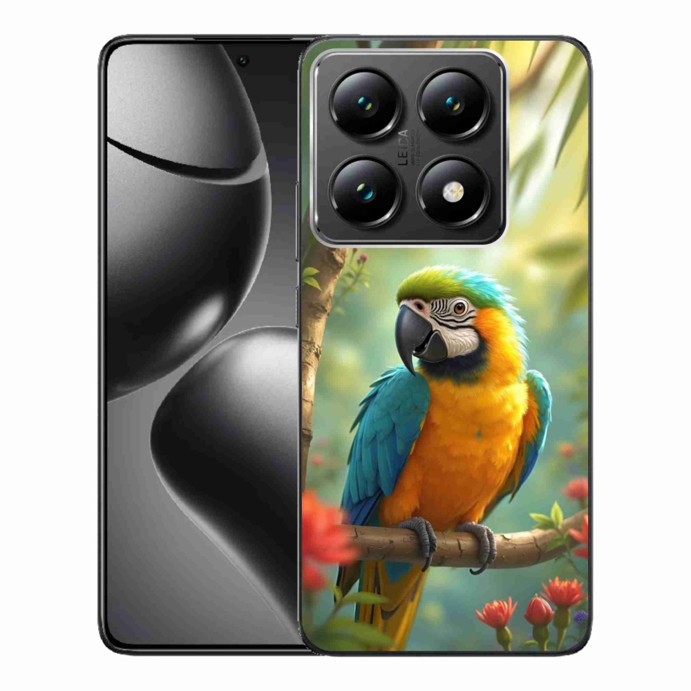 Gelový kryt mmCase na Xiaomi 14T Pro - papoušek ara modrožlutá