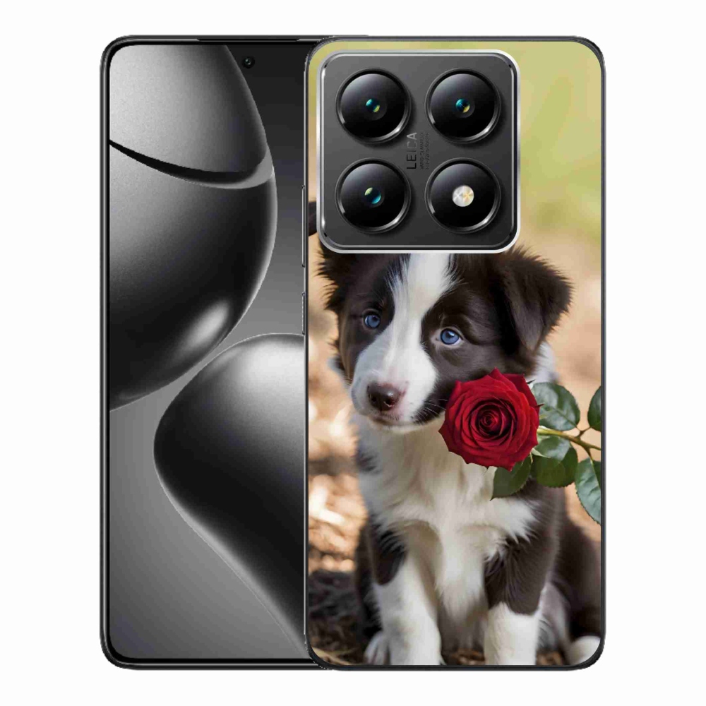 Gelový kryt mmCase na Xiaomi 14T Pro - roztomilá border kolie s růží