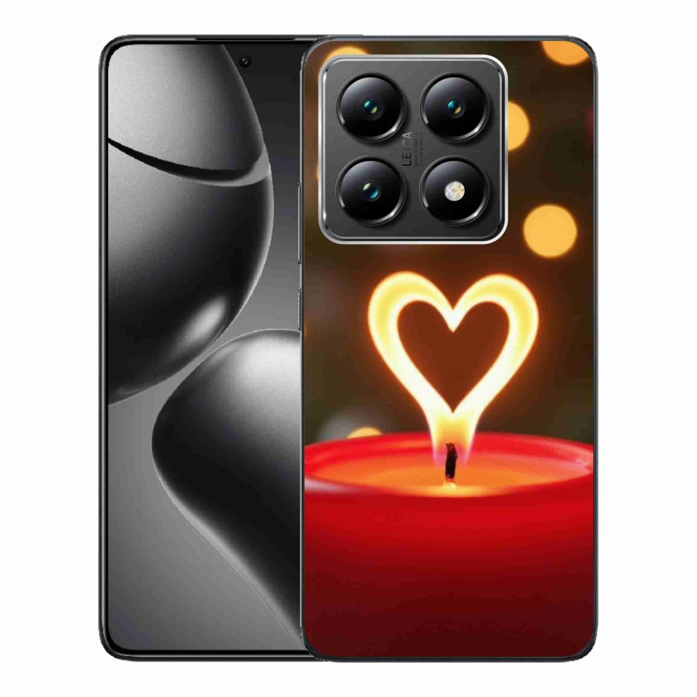 Gelový kryt mmCase na Xiaomi 14T - srdce z plamene