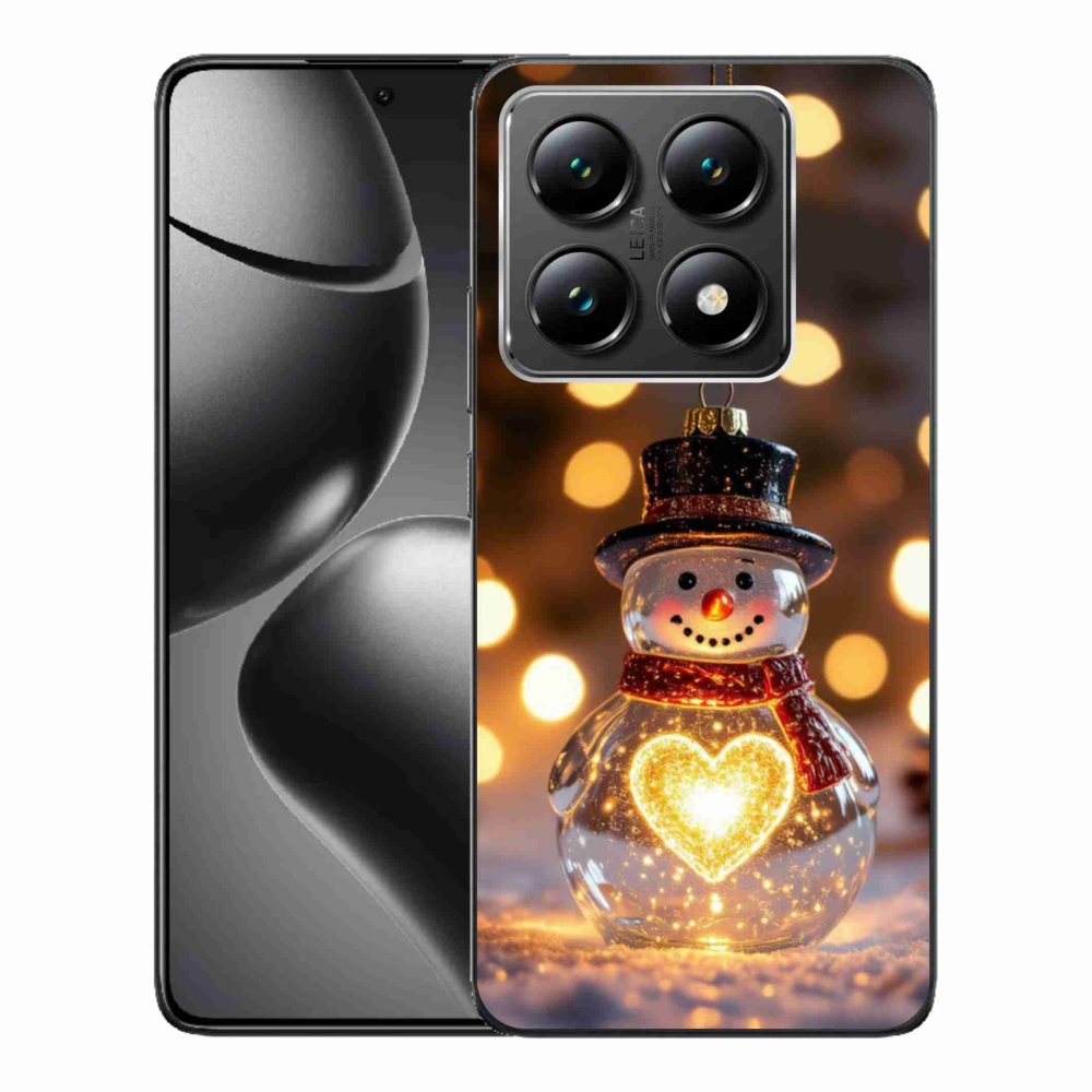 Gelový kryt mmCase na Xiaomi 14T - svítící vánoční sněhulák