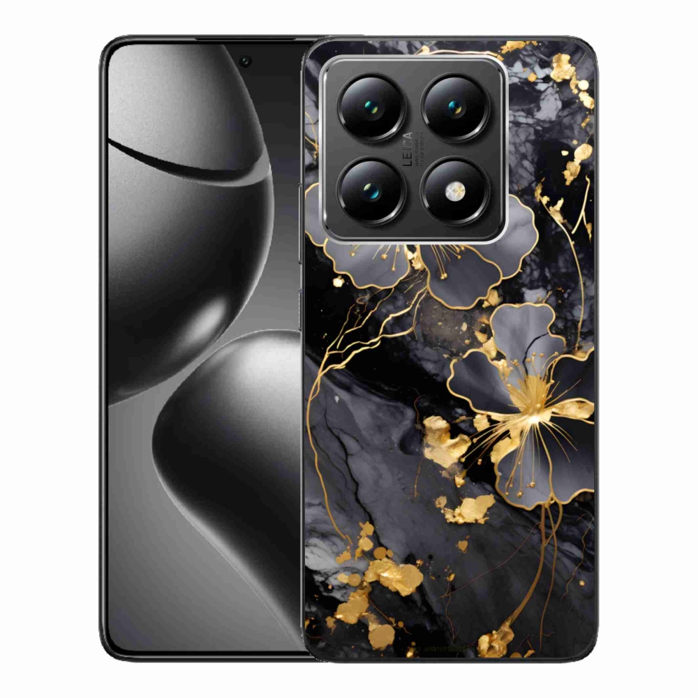 Gelový kryt mmCase na Xiaomi 14T - zlaté květy