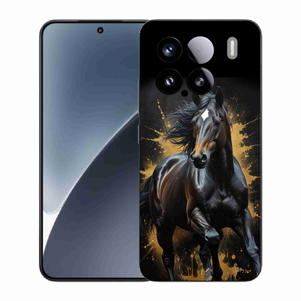 Gelový kryt mmCase na Xiaomi 15 - elegantní černý hřebec