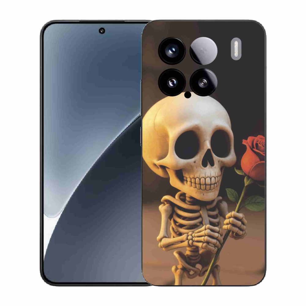 Gelový kryt mmCase na Xiaomi 15 - kostlivec s růží