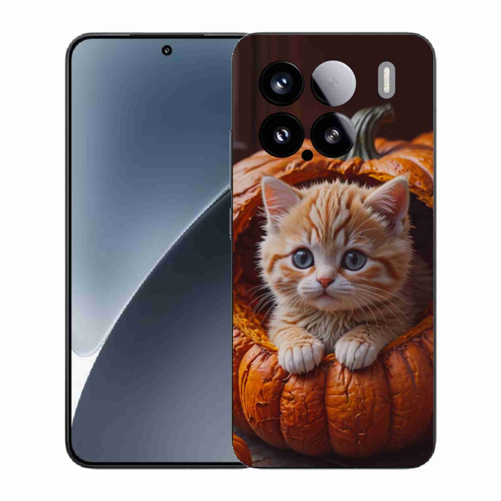 Gelový kryt mmCase na Xiaomi 15 - kotě a dýně 2