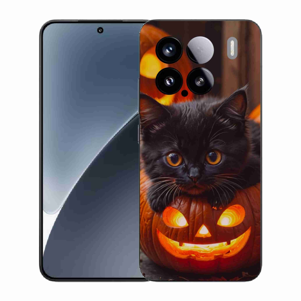 Gelový kryt mmCase na Xiaomi 15 - kotě a dýně