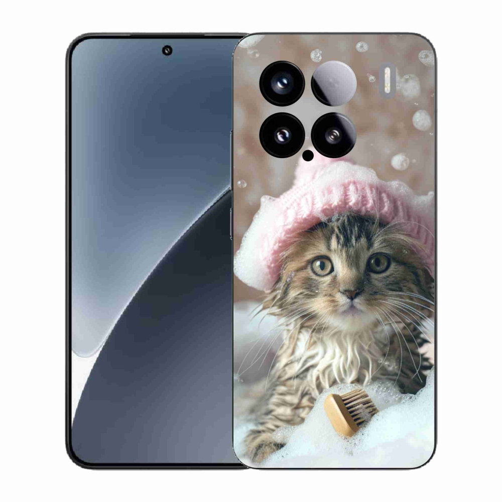 Gelový kryt mmCase na Xiaomi 15 - kotě a koupel