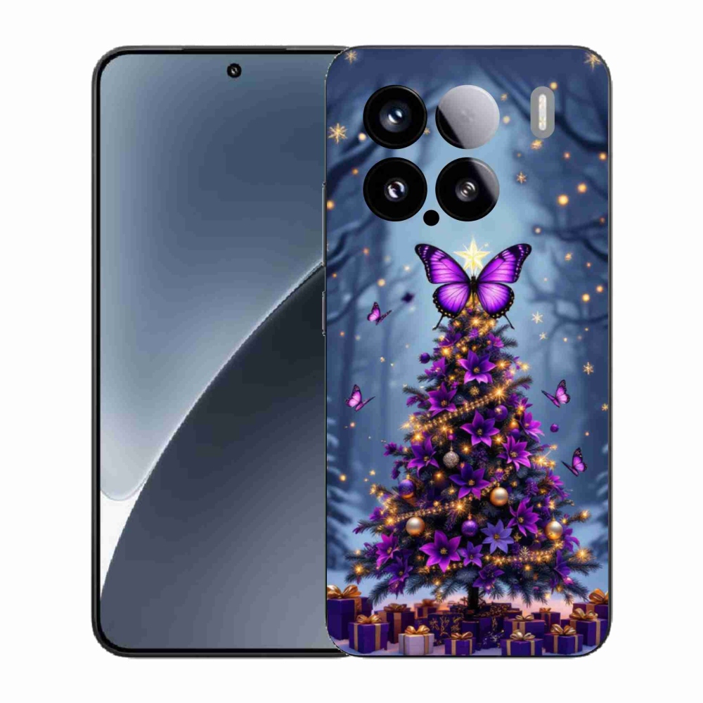 Gelový kryt mmCase na Xiaomi 15 - motýlí vánoční stromek