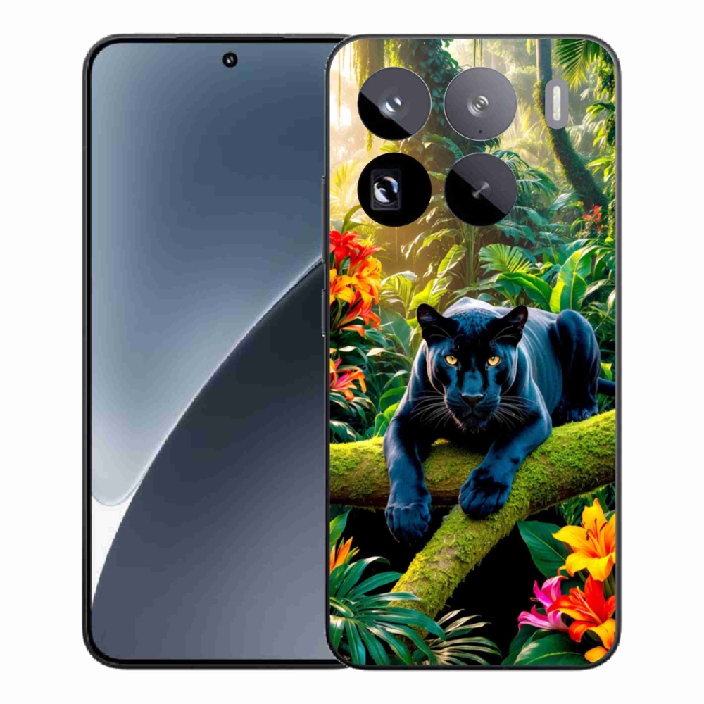 Gelový kryt mmCase na Xiaomi 15 Pro - černý panter v džungli