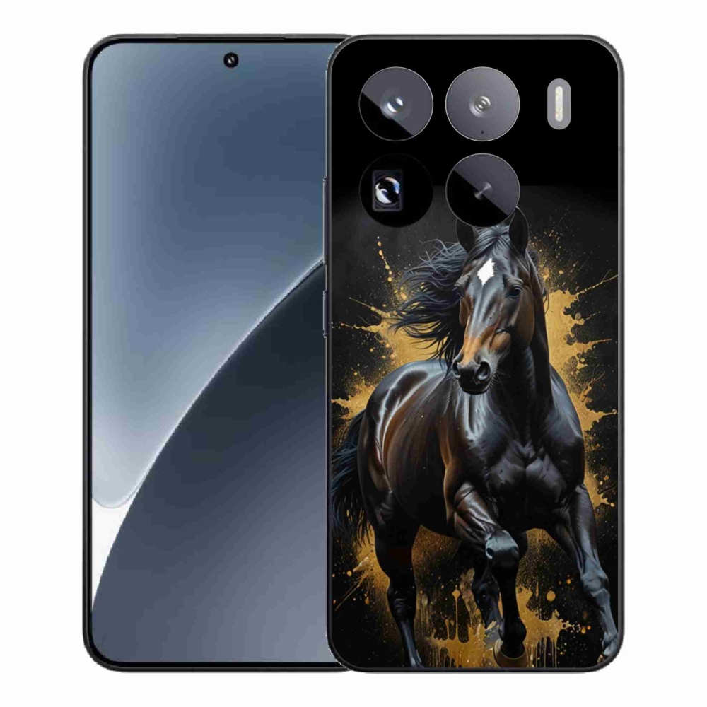 Gelový kryt mmCase na Xiaomi 15 Pro - elegantní černý hřebec