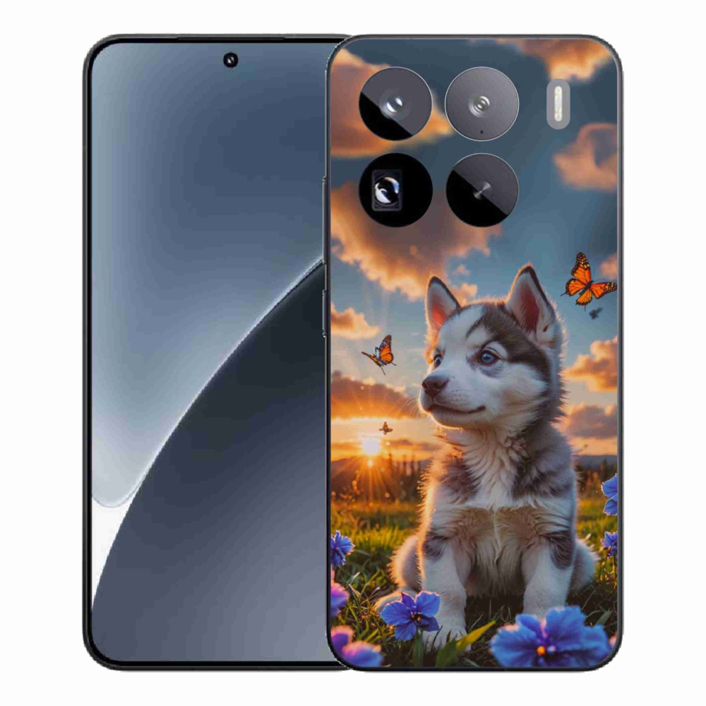 Gelový kryt mmCase na Xiaomi 15 Pro - husky při západu slunce