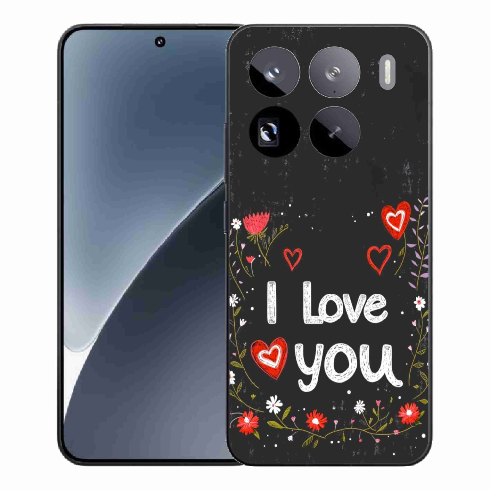 Gelový kryt mmCase na Xiaomi 15 Pro - I love you černé pozadí