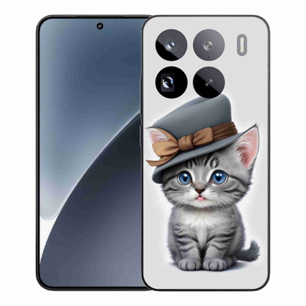 Gelový kryt mmCase na Xiaomi 15 Pro - kotě s kloboukem