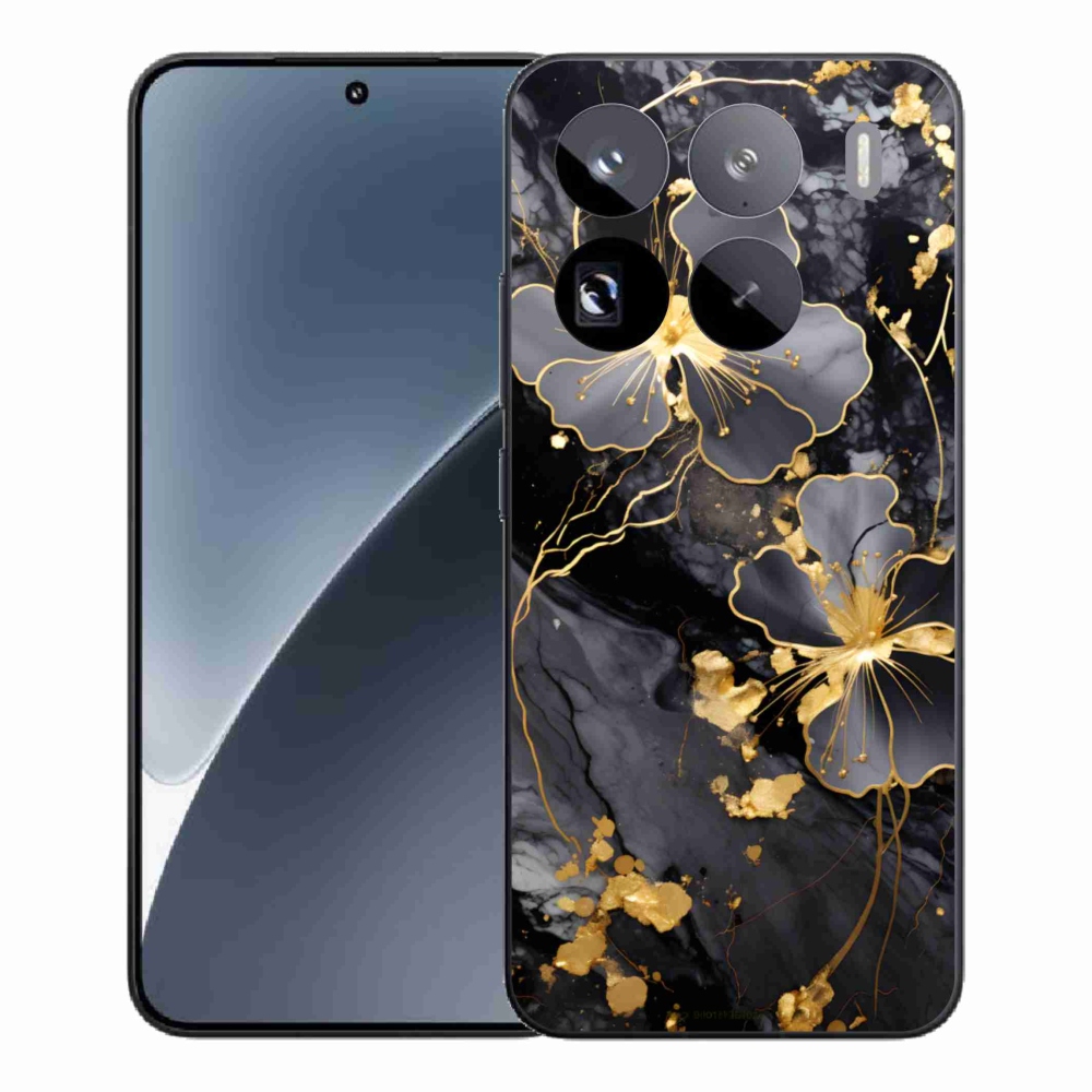 Gelový kryt mmCase na Xiaomi 15 Pro - zlaté květy