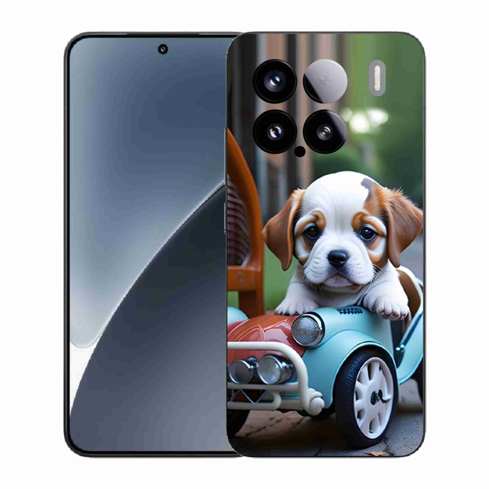 Gelový kryt mmCase na Xiaomi 15 - štěně v retro autě