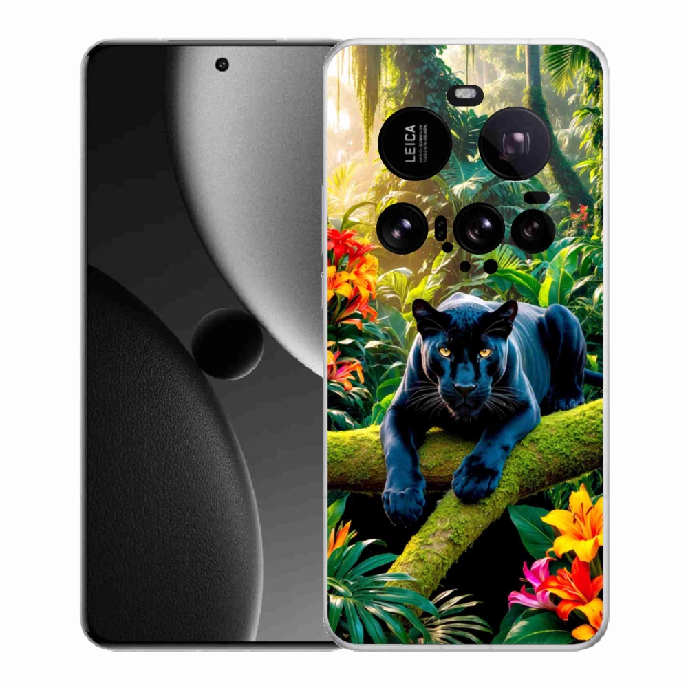 Gelový kryt mmCase na Xiaomi 15 Ultra - černý panter v džungli