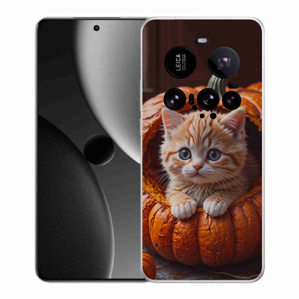 Gelový kryt mmCase na Xiaomi 15 Ultra - kotě a dýně 2