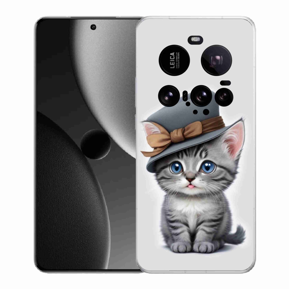 Gelový kryt mmCase na Xiaomi 15 Ultra - kotě s kloboukem