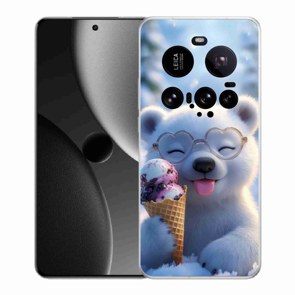 Gelový kryt mmCase na Xiaomi 15 Ultra - medvídek se zmrzlinou