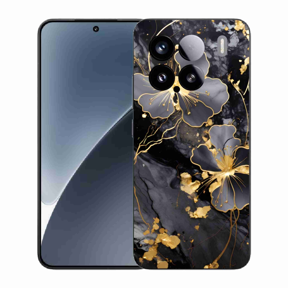 Gelový kryt mmCase na Xiaomi 15 - zlaté květy