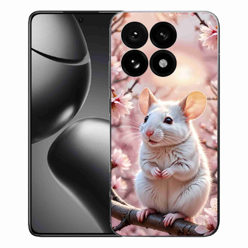 Gelový kryt mmCase na Xiaomi 15T - bílá myš na větvi
