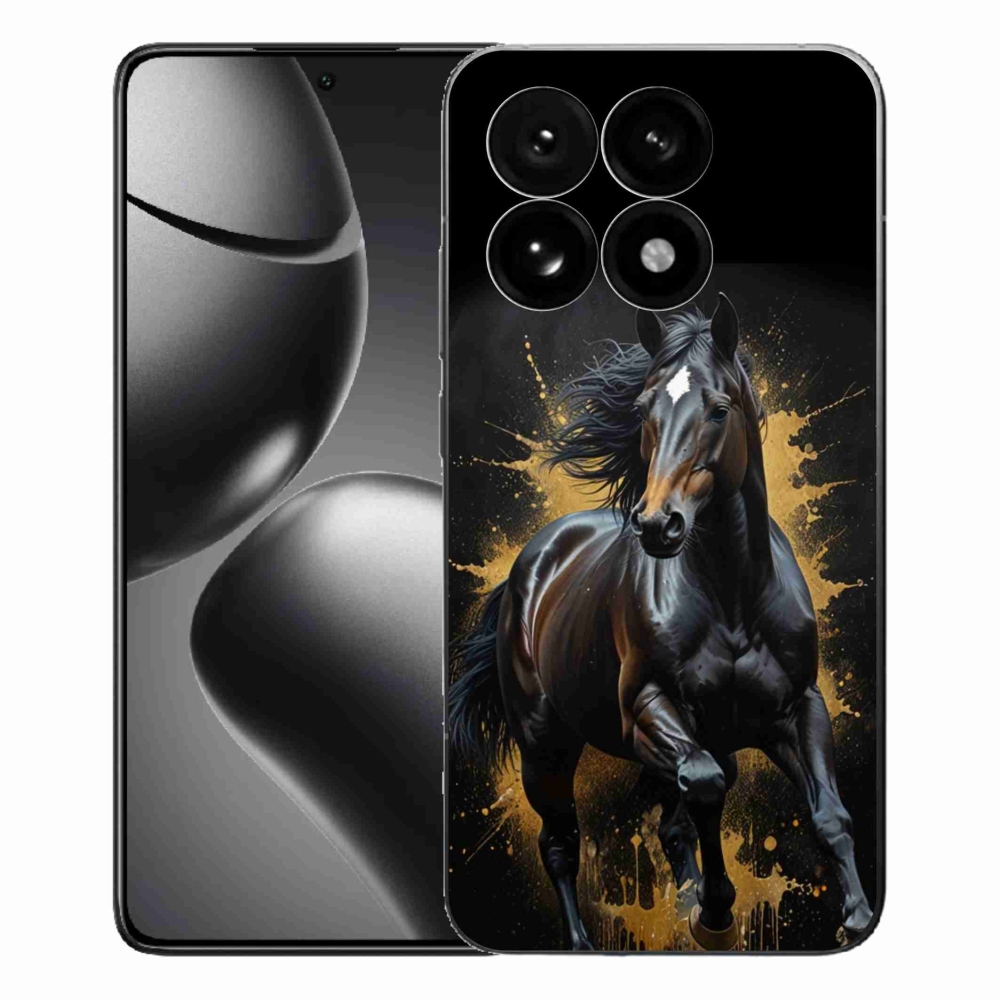 Gelový kryt mmCase na Xiaomi 15T - elegantní černý hřebec