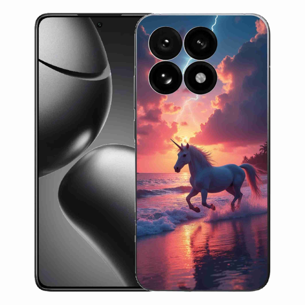 Gelový kryt mmCase na Xiaomi 15T - jednorožec na pláži