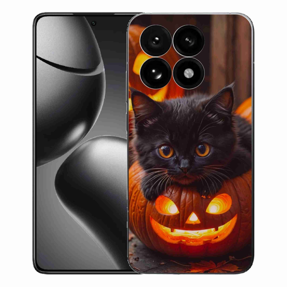 Gelový kryt mmCase na Xiaomi 15T - kotě a dýně