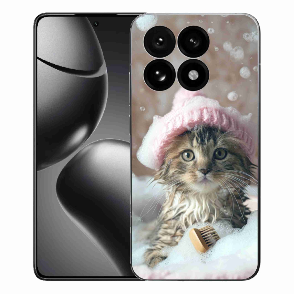 Gelový kryt mmCase na Xiaomi 15T - kotě a koupel