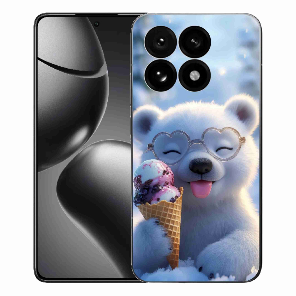 Gelový kryt mmCase na Xiaomi 15T - medvídek se zmrzlinou