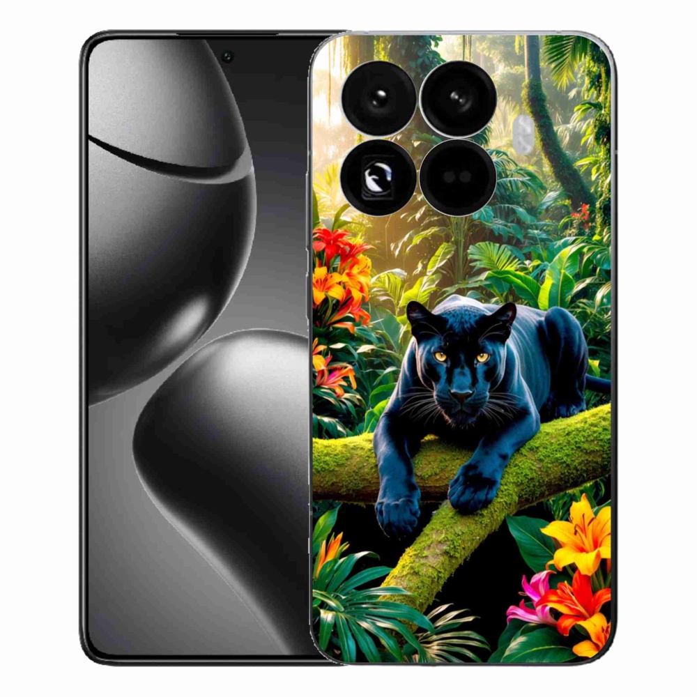 Gelový kryt mmCase na Xiaomi 15T Pro - černý panter v džungli
