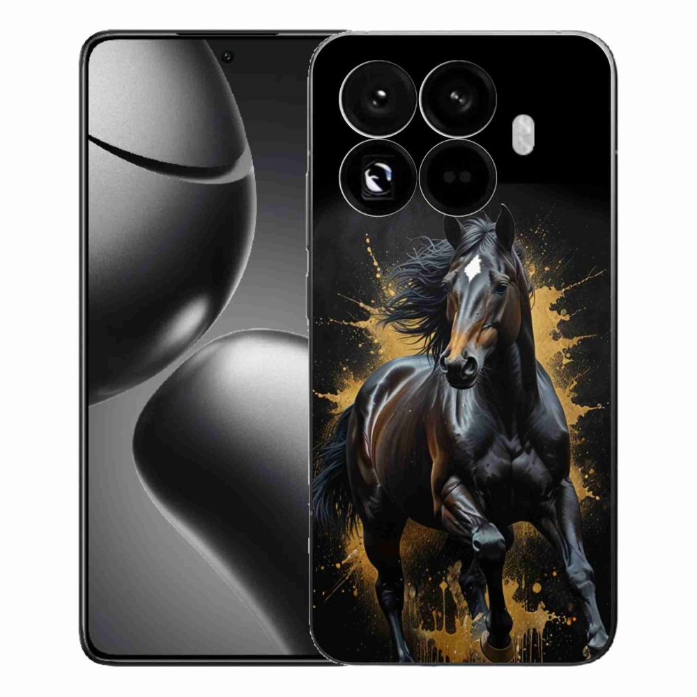 Gelový kryt mmCase na Xiaomi 15T Pro - elegantní černý hřebec