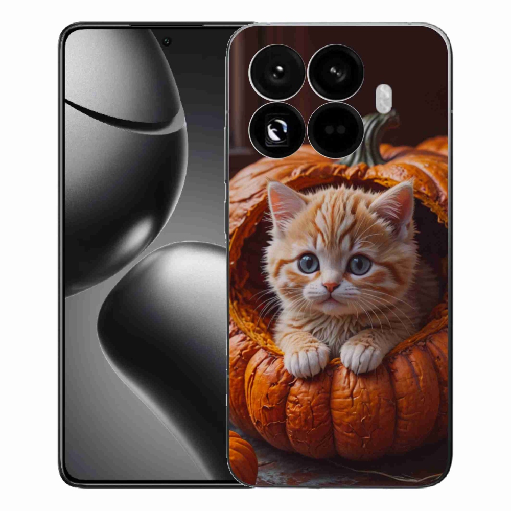 Gelový kryt mmCase na Xiaomi 15T Pro - kotě a dýně 2