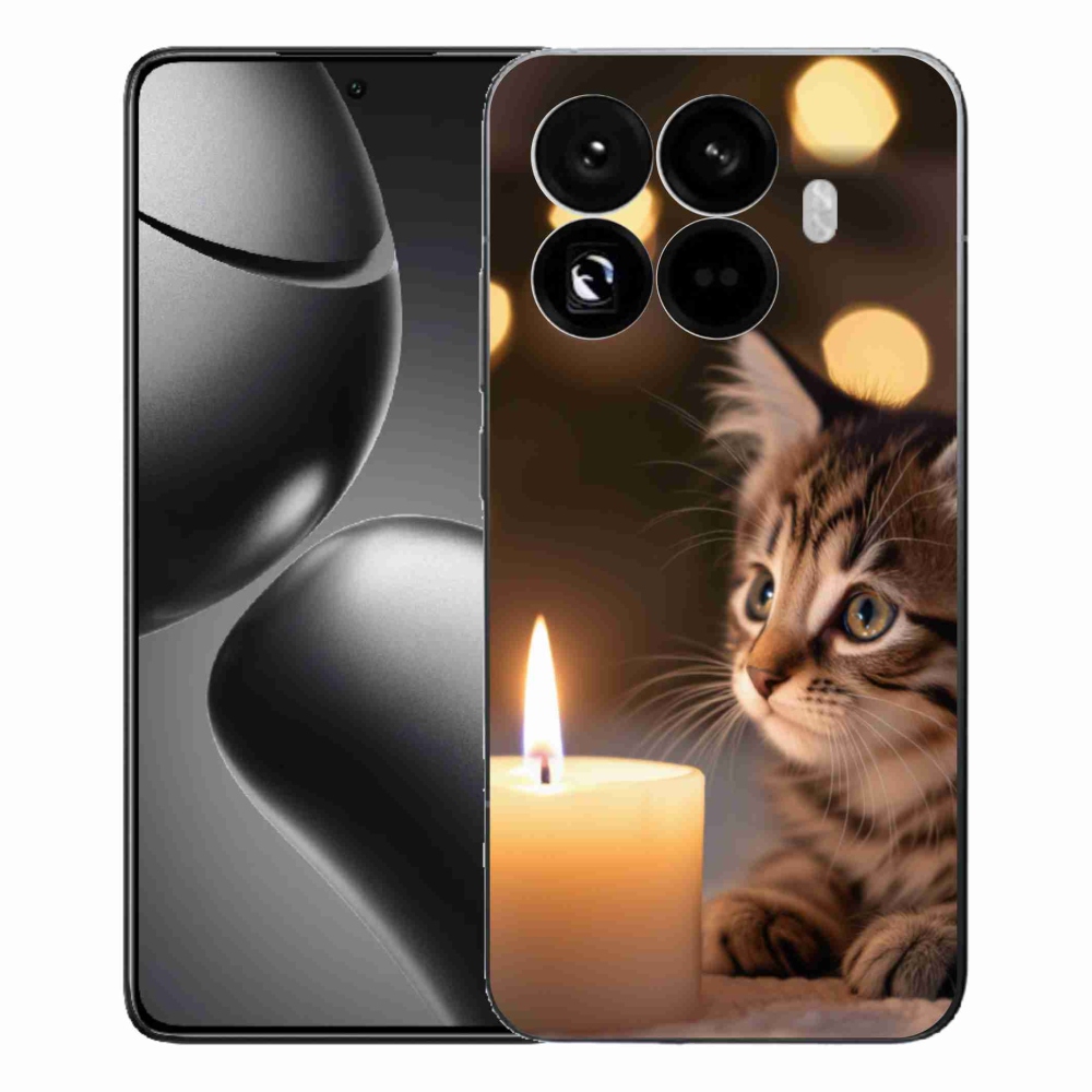 Gelový kryt mmCase na Xiaomi 15T Pro - kotě a svíčka