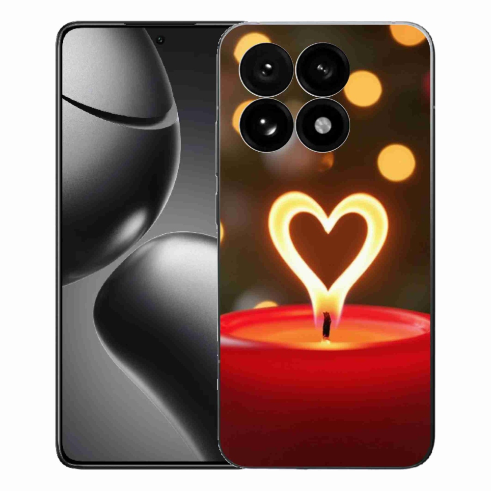 Gelový kryt mmCase na Xiaomi 15T - srdce z plamene