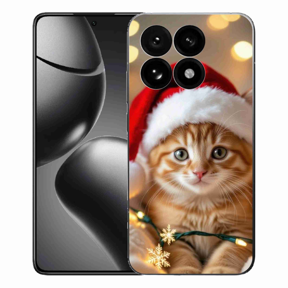 Gelový kryt mmCase na Xiaomi 15T - vánoční kotě