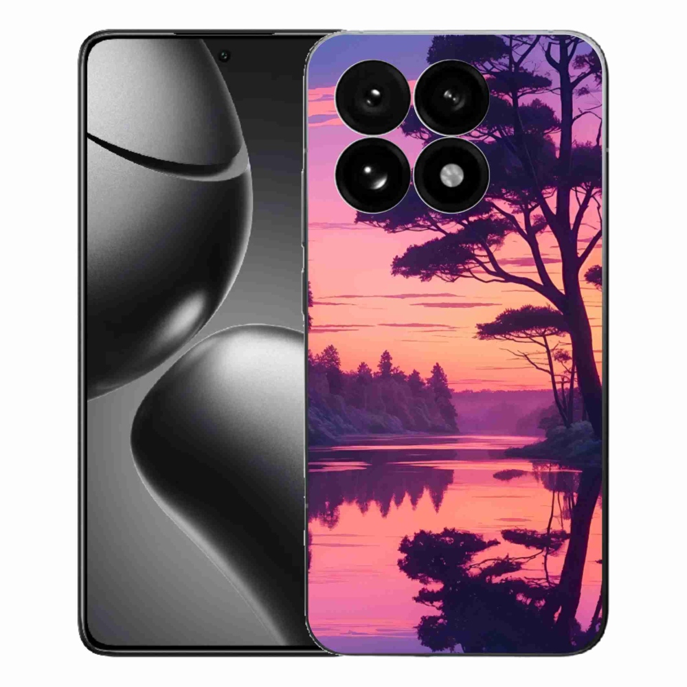 Gelový kryt mmCase na Xiaomi 15T - západ slunce nad jezerem