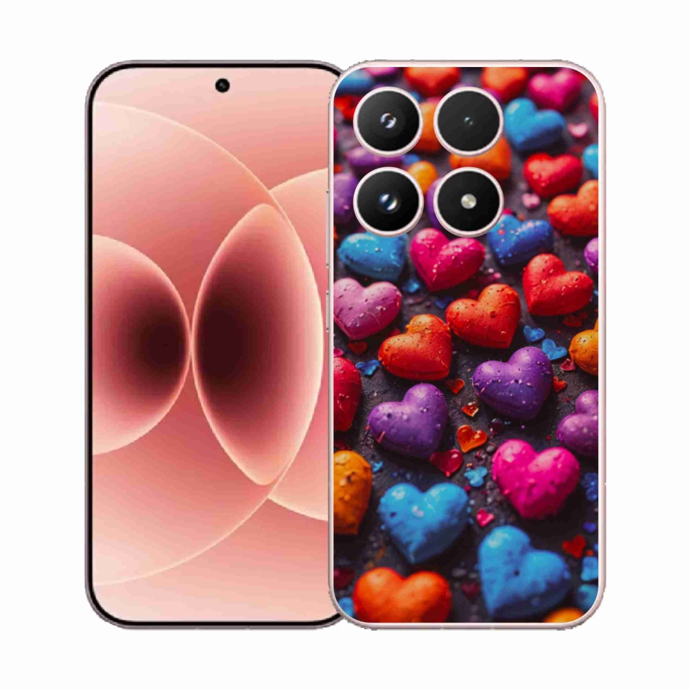 Gelový kryt mmCase na Xiaomi 17 - barevná srdce